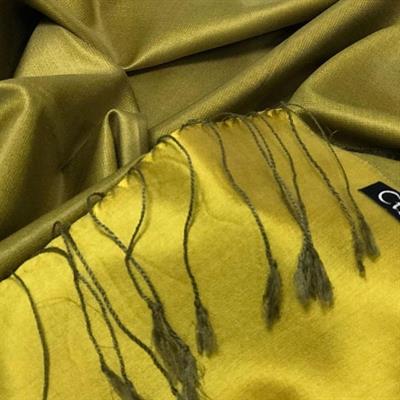 Puresilk İpek Şal Haki Sarı