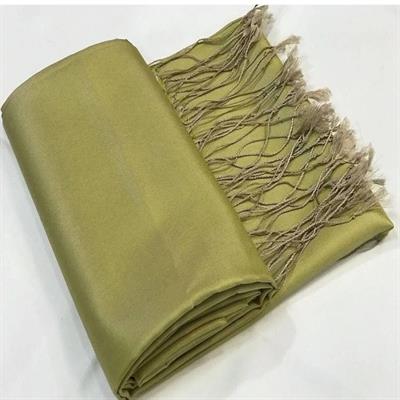 Puresilk İpek Şal Vizon Yağyeşili