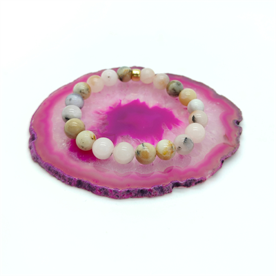 Pembe Opal Bileklik 8 mm - Harekete Geç, Sevgi ve Tutku Enerjisi 