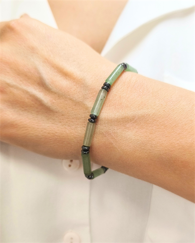Aventurin, Hematit Bileklik 5 mm - Neşe, Motivasyon ve Şans