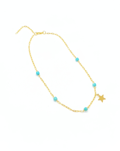 Firuze (Turkuaz) Gold Kolye