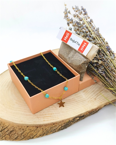 Firuze (Turkuaz) Gold Kolye