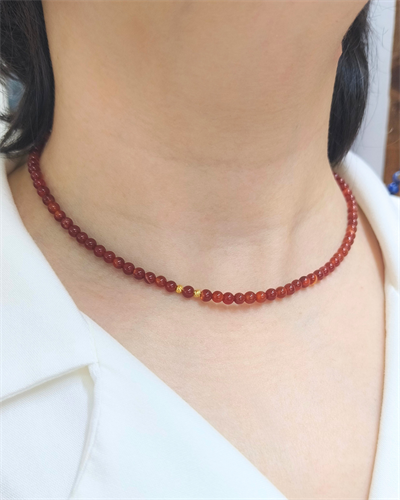 Karnelyan Akik Kolye - Kararlılık, Nazar Kalkanı ve Stresle Baş Etme- 4 mm