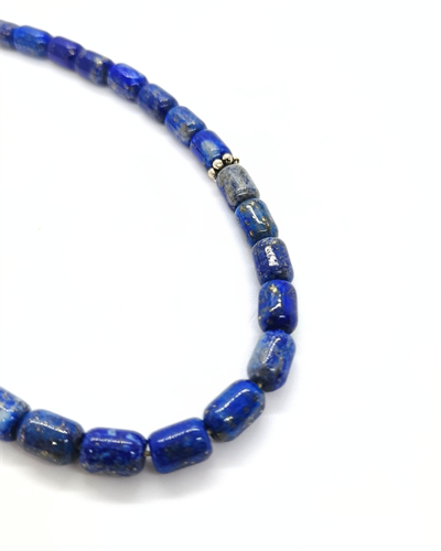 Kazaziye İşçiliği 1000 Ayar Gümüş Lapis Lazuli Tesbih - 