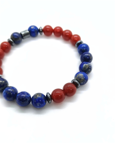 Lapis Lazuli ve Karnelyan Akik Bileklik - Erkek