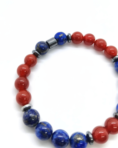 Lapis Lazuli ve Karnelyan Akik Bileklik - Erkek