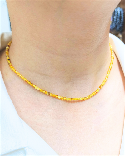Minimal Kehribar Kolye - 3 mm - Yaşam Enerjisi, Öfke Kontrolü