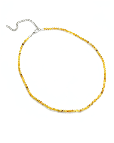 Minimal Kehribar Kolye - 3 mm - Yaşam Enerjisi, Öfke Kontrolü