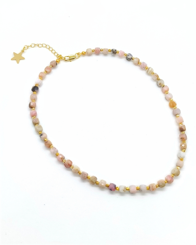 Pembe Opal Kolye 6 mm- Tutku, Sevgi ve Harekete Geçme Enerjisi