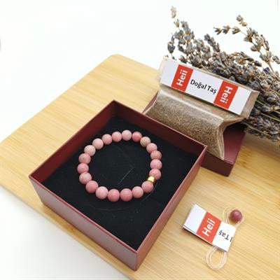 Rodonit Bileklik 8 mm - Özsevgi, Özgüven, Alma Verme Dengesi