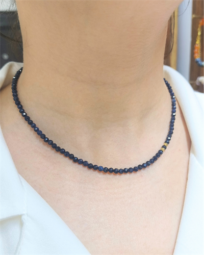 Safir Kolye - 3 mm Faset Kesim