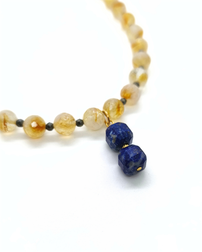 Sitrin ve Lapis Lazuli Kolye