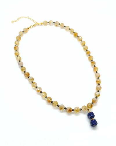 Sitrin ve Lapis Lazuli Kolye