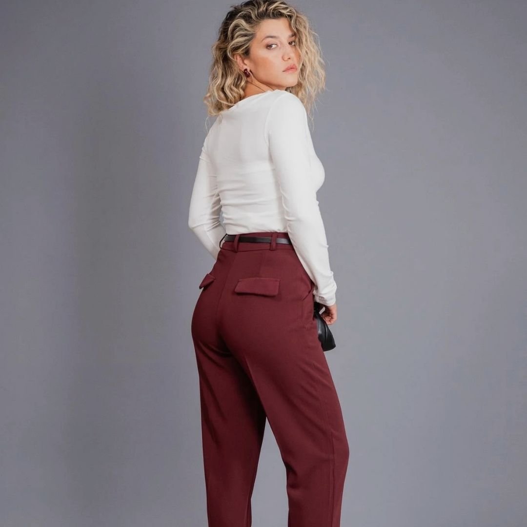 bordo kumaş pantolon