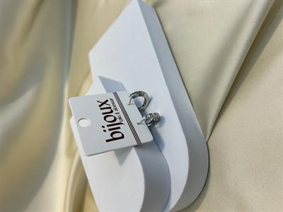 Büyük Taşlı Silver Halka Küpe