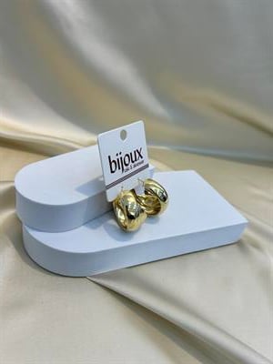 İç İçe Geçmiş Büyük Halka Gold Küpe