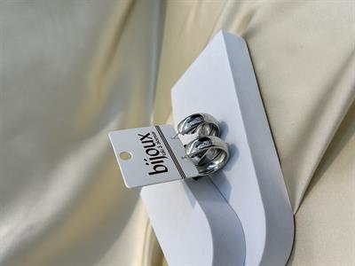 İç İçe Geçmiş Büyük Halka Silver Küpe