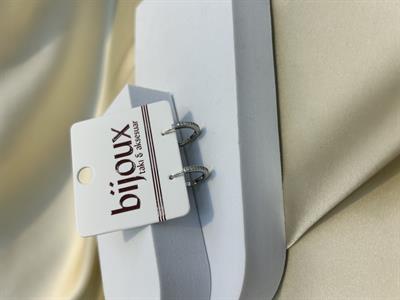 Taş Detaylı Minimal Silver Küpe