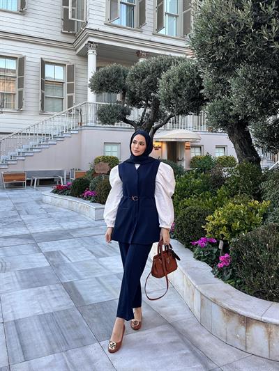 Asiâ Yelekli Takım Lacivert