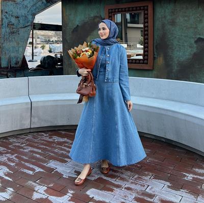 Brit Denim 2li Elbise Light Blue