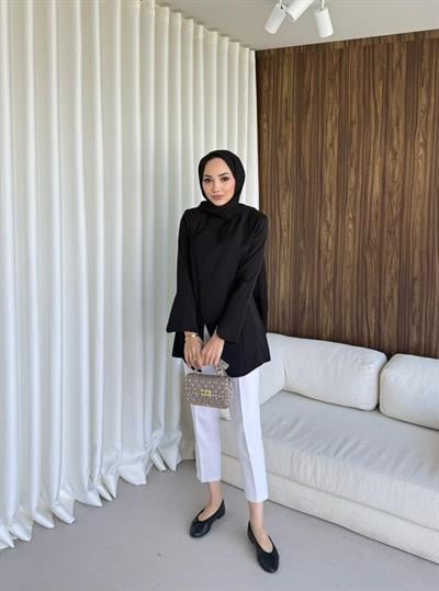 Britt Düğmeli Tunik Siyah