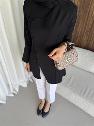 Britt Düğmeli Tunik Siyah