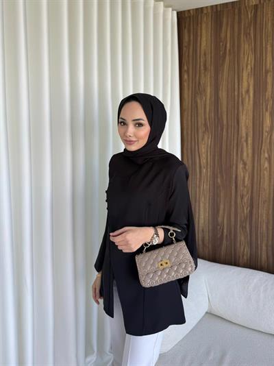 Britt Düğmeli Tunik Siyah
