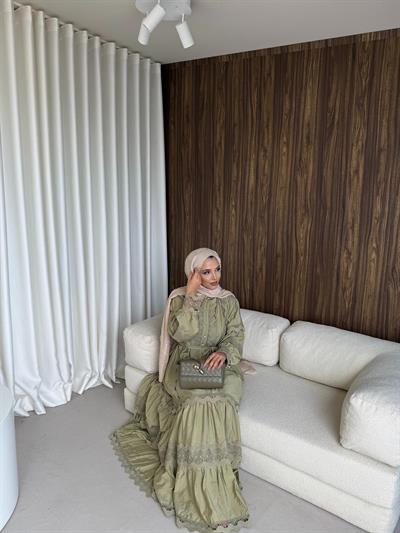 Dantel Elbise Mint Yeşili