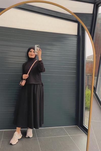 Daphne Etekli Takım Siyah