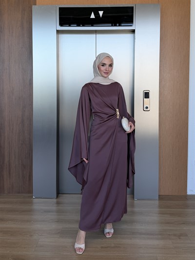 İlknur Elbise Mürdüm 