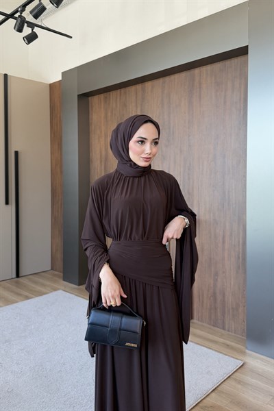 Liyana Sendy Elbise kahverengi