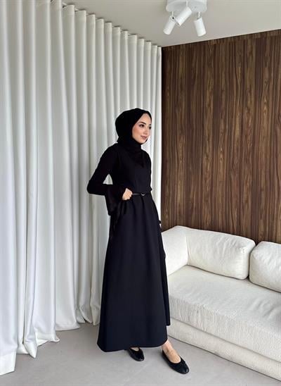 Sara jilet elbise siyah