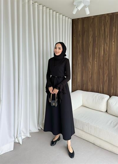Sara jilet elbise siyah