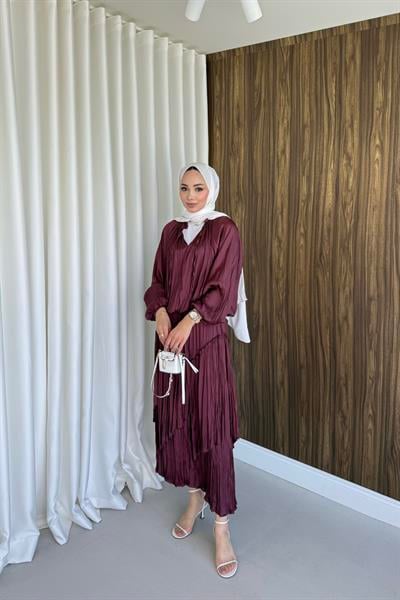Zeynep etek takım bordo 