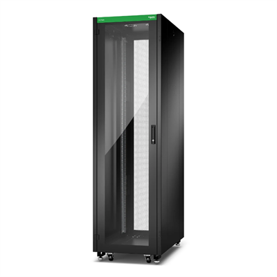 Schneider NR6202-G GO Raf, 42U, Siyah, Cam kapılı
