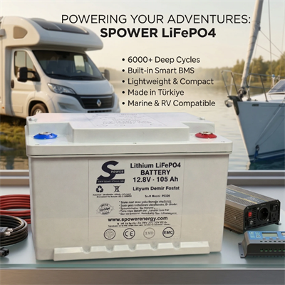 Spower 12V 105AH (12.8V) Lityum LiFePO4 Akü 