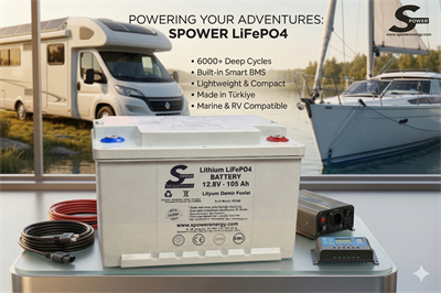 Spower 12V 105AH (12.8V)  Lityum Akü  (Lifepo4)