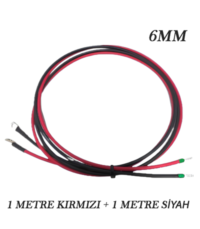 Spower Akü İle Mppt Yada Pwm Ara Bağlantı Kablosu 6mm Bakır 1mt