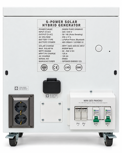 Spower Energy Solar Hibrit Jeneratör SG-5.6 280AH  48 280(5600 Watt)