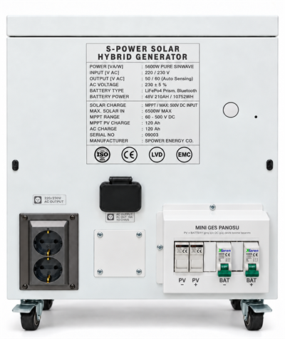 Spower Energy Solar Hibrit Jeneratör SG-5.6 48 210 (5600 Watt)