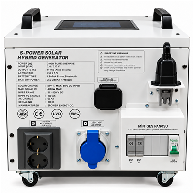 Spower Energy Solar Hibrit Jeneratör Sg-3.5 280AH 24 280 (3500 Watt)