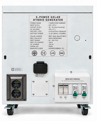 Spower Energy Solar Hibrit Jeneratör Sg-11 280AH 48 280 (11000 Watt) 