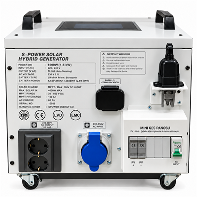 Spower Energy Solar Hibrit Jeneratör Sg-1.5 210AH  12 210 (1500 Watt)