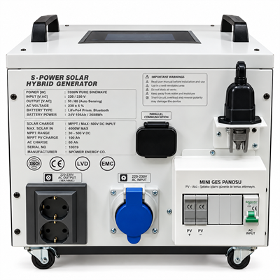 Spower Energy Solar Hibrit Jeneratör SG-3.5 24 105 (3500 Watt) 