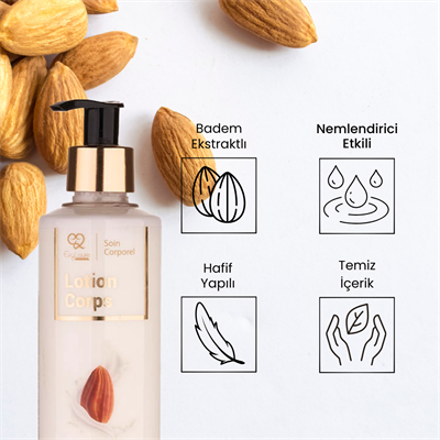 EvyLaure Amandes Vücut Losyonu - Badem Yağı ile Zenginleştirilmiş - Nemlendirici ve Besleyici - 250 ml