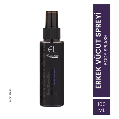 EvyLaure Blck. Body Splash | Erkekler İçin Uzun Süre Kalıcı Vücut Parfümü | 100 ml