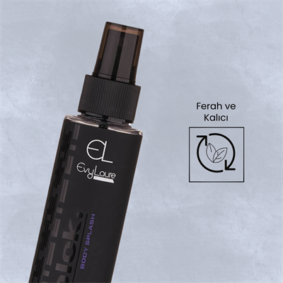 EvyLaure Blck. Body Splash | Erkekler İçin Uzun Süre Kalıcı Vücut Parfümü | 100 ml