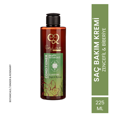 EvyLaure Botanik Saç Kremi | Doğal Zencefil ve Biberiye Özleri ile Zenginleştirilmiş | 225 ml