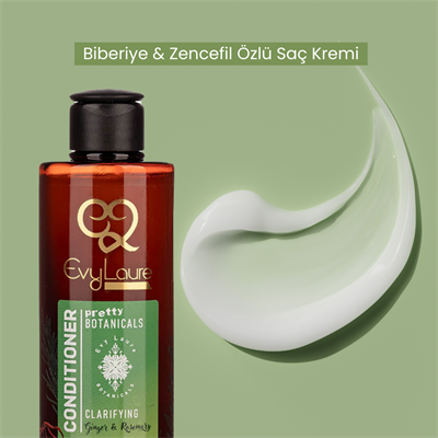 EvyLaure Botanik Saç Kremi | Doğal Zencefil ve Biberiye Özleri ile Zenginleştirilmiş | 225 ml
