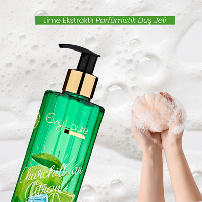 EvyLaure Churchill Au Citron Parfümistik Duş Jeli | Yoğun Nemlendirici | Lime Ekstraktlı | 300 ml